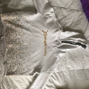 Orangetheory white cropped hoodie